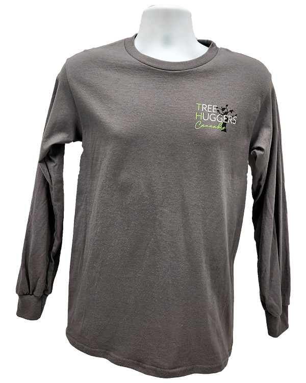 Tree Huggers Cannabis Long-Sleeve T-Shirts - Charcoal