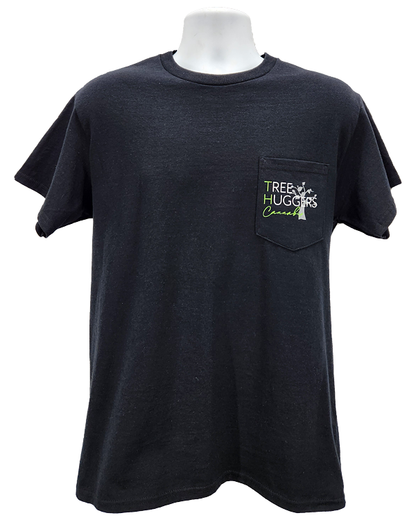 Tree Huggers Cannabis T-Shirt w/ Pocket - Black