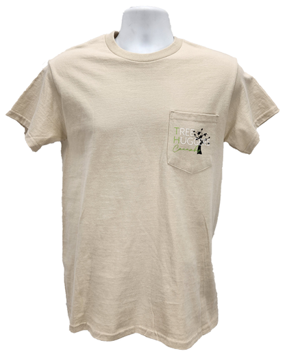 Tree Huggers Cannabis T-Shirt w/ Pocket - Sand